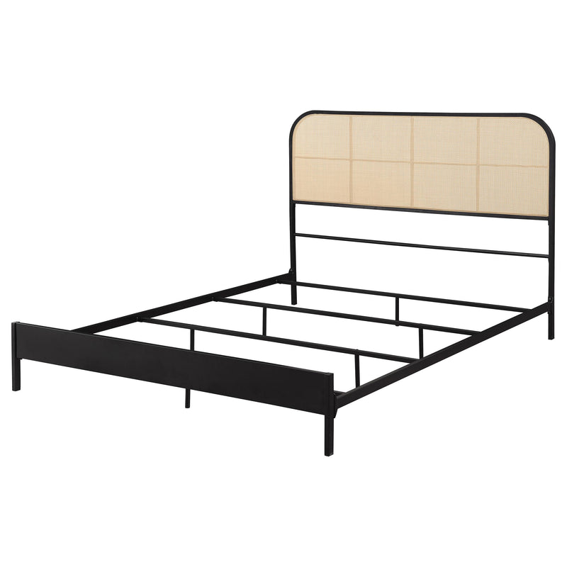  Coaster Furniture Amherst 360351Q Radio Weave Rattan Metal Queen Bed - Black IMAGE 3