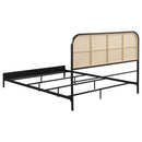  Coaster Furniture Amherst 360351Q Radio Weave Rattan Metal Queen Bed - Black IMAGE 5