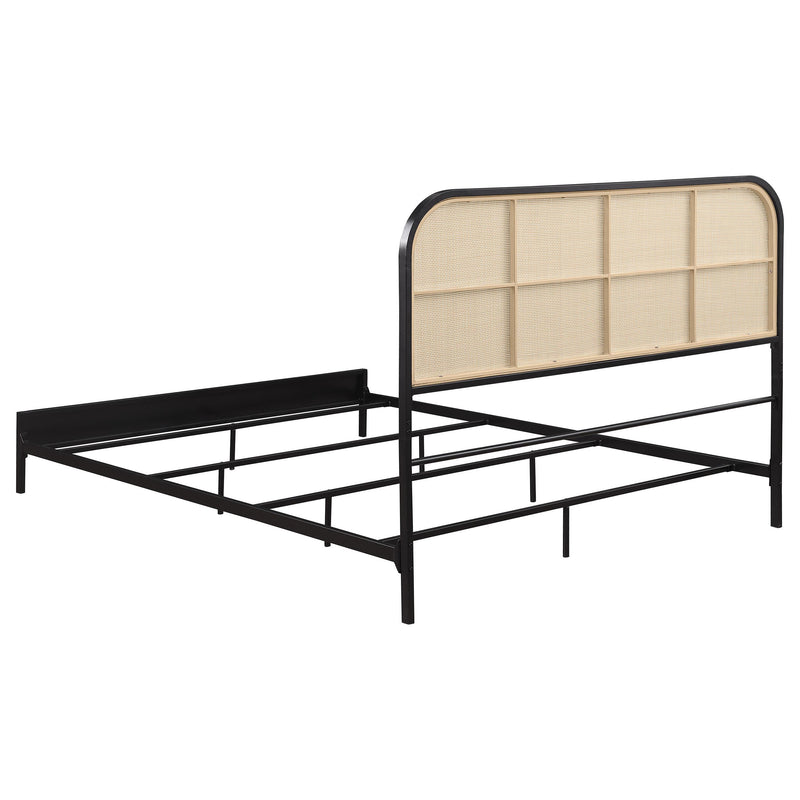  Coaster Furniture Amherst 360351Q Radio Weave Rattan Metal Queen Bed - Black IMAGE 5