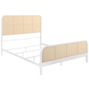  Coaster Furniture Lanewood 360251Q Open Cane Webbing Metal Queen Bed - White IMAGE 1