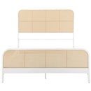  Coaster Furniture Lanewood 360251Q Open Cane Webbing Metal Queen Bed - White IMAGE 2