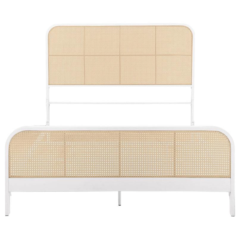  Coaster Furniture Lanewood 360251Q Open Cane Webbing Metal Queen Bed - White IMAGE 2