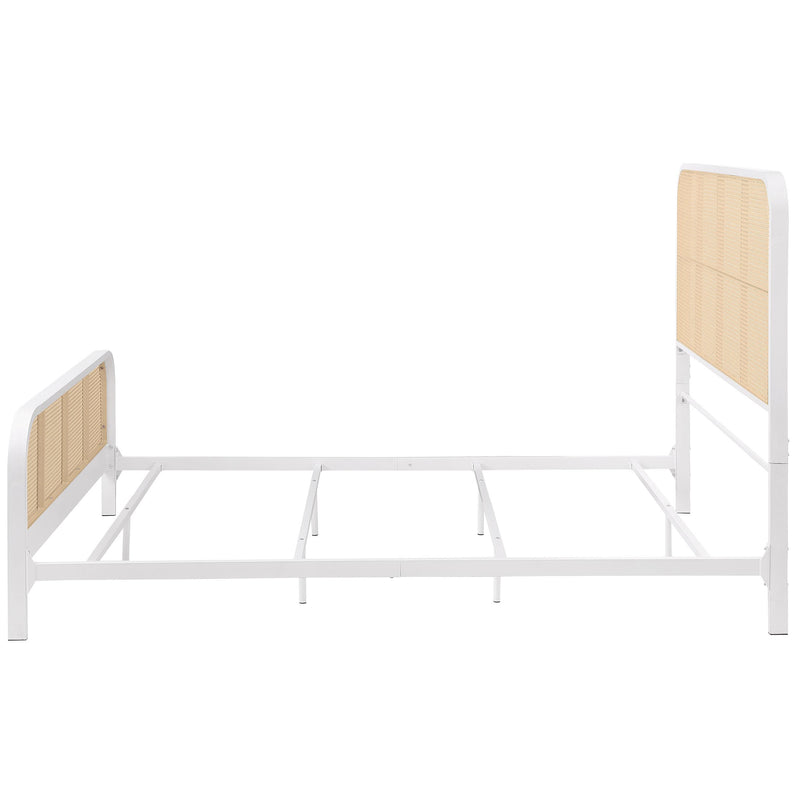  Coaster Furniture Lanewood 360251Q Open Cane Webbing Metal Queen Bed - White IMAGE 4