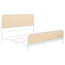  Coaster Furniture Lanewood 360251KE Open Cane Webbing Metal Eastern King Bed - White IMAGE 1