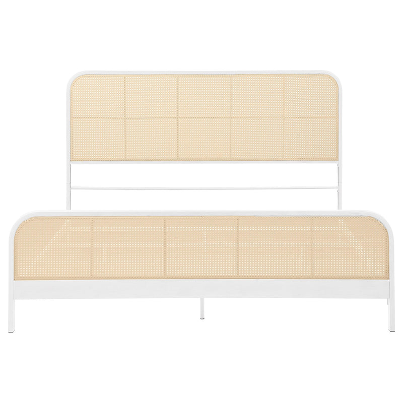  Coaster Furniture Lanewood 360251KE Open Cane Webbing Metal Eastern King Bed - White IMAGE 2
