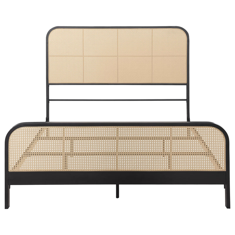  Coaster Furniture Lanewood 360250Q Open Cane Webbing Metal Queen Bed - Black IMAGE 2