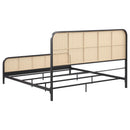  Coaster Furniture Lanewood 360250KE Open Cane Webbing Metal Eastern King Bed - Black IMAGE 5