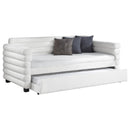  Coaster Furniture Patricia 300716 Boucle Upholstered Twin Day Bed with Trundle - White IMAGE 2