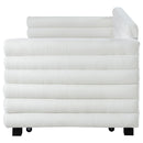  Coaster Furniture Patricia 300716 Boucle Upholstered Twin Day Bed with Trundle - White IMAGE 5