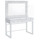  Coaster Furniture Umbridge 935934 3-Drawer Vanity Set with Lighting - Chrome and White IMAGE 1