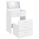  Coaster Furniture Danbury 930208 3-Drawer Makeup Vanity & Stool - Set White High Gloss IMAGE 3