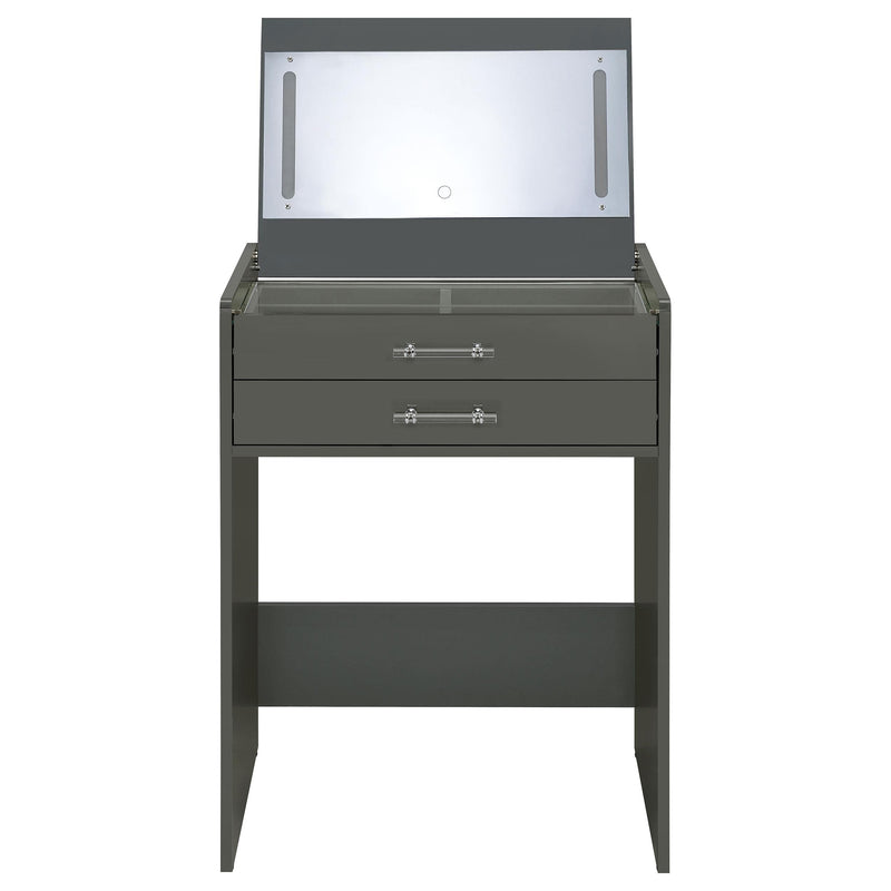  Coaster Furniture Danbury 930210 3-Drawer Makeup Vanity & Stool - Set Grey High Gloss IMAGE 7