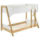  Coaster Furniture Wyatt 460510 Wood Twin Over Twin Bunk Bed - White and Natural IMAGE 1