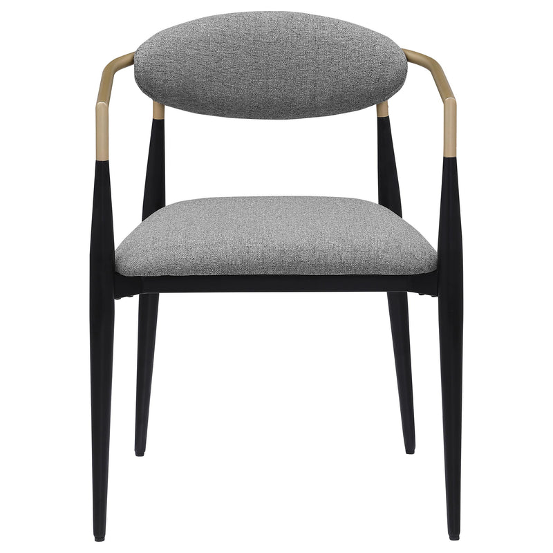  Coaster Furniture Alexis 182682 Fabric Upholstered Dining Arm Chair - Grey IMAGE 2