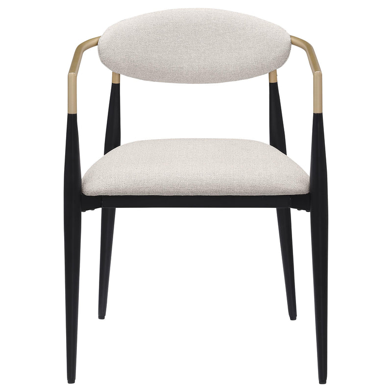  Coaster Furniture Alexis 182692 Fabric Upholstered Dining Arm Chair - Beige IMAGE 2