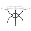  Coaster Furniture Aviano 108291BG Round 48-inch Glass Top Metal Dining Table - Gunmetal IMAGE 3