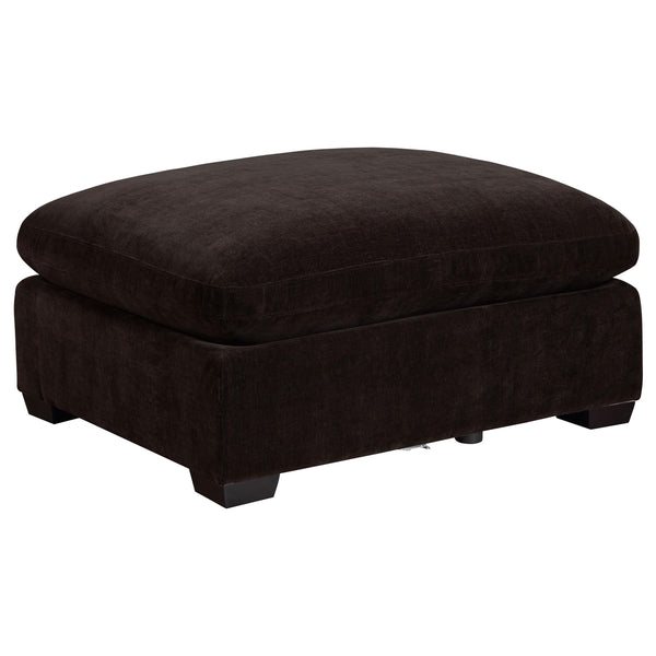  Coaster Furniture Lakeview 551466 Rectangular Upholstered Ottoman - Dark Chocolate IMAGE 1