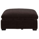  Coaster Furniture Lakeview 551466 Rectangular Upholstered Ottoman - Dark Chocolate IMAGE 2