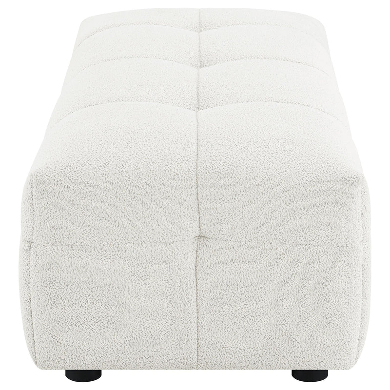  Coaster Furniture Everly 504854 Boucle Upholstered Rectangular Ottoman - Off White IMAGE 4