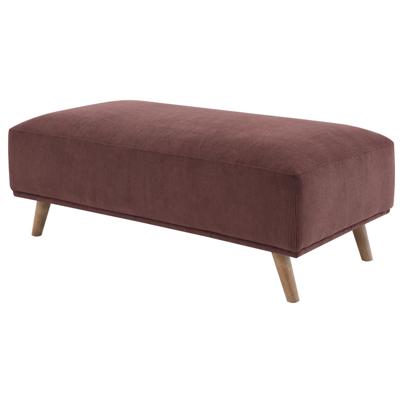  Coaster Furniture Elizabeth 503959 Corduroy Upholstered Ottoman - Wine Red IMAGE 3