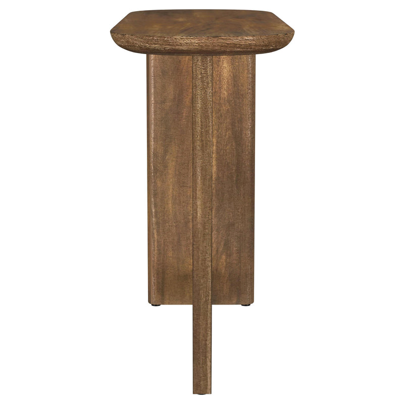  Coaster Furniture Fletcher 930030 Oval Solid Mango Wood Entryway Console Table - Brown IMAGE 2