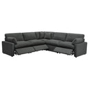  Coaster Furniture Collins 609530P 5 pc Modular Power Reclining Sectional - Dark Grey IMAGE 2