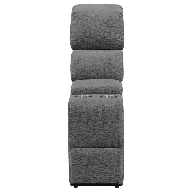  Coaster Furniture Bahrain 609541T 5-piece Upholstered Home Theater Seating - Charcoal IMAGE 5
