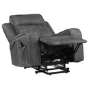  Coaster Furniture Raelynn 603194P Upholstered Power Lift Recliner Chair - Grey IMAGE 4