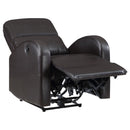  Coaster Furniture Grant 601500P Upholstered Power Recliner Chair - Brown IMAGE 3