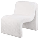  Coaster Furniture Drayton 907525 Upholstered Curved Armless Accent Chair - Ivory IMAGE 3