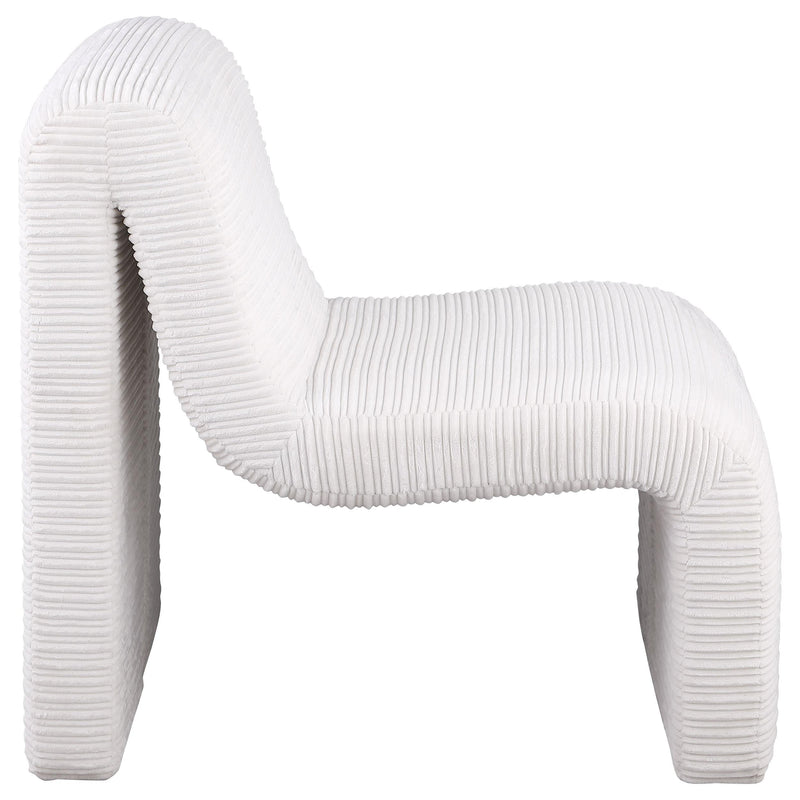  Coaster Furniture Drayton 907525 Upholstered Curved Armless Accent Chair - Ivory IMAGE 7