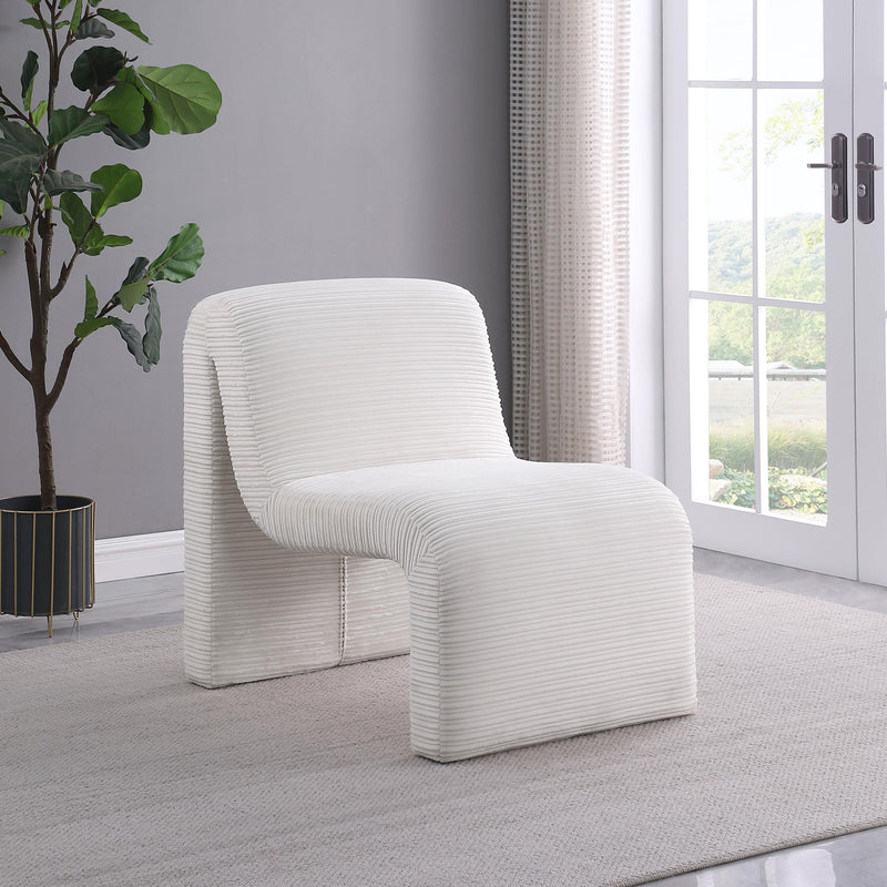  Coaster Furniture Drayton 907525 Upholstered Curved Armless Accent Chair - Ivory IMAGE 8