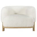  Coaster Furniture Lawler 903169 Upholstered Barrel Back Accent Chair - Ivory IMAGE 2