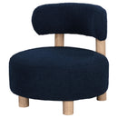  Coaster Furniture Zonie 903168 Boucle Upholstered Barrel Back Accent Chair - Blue IMAGE 3