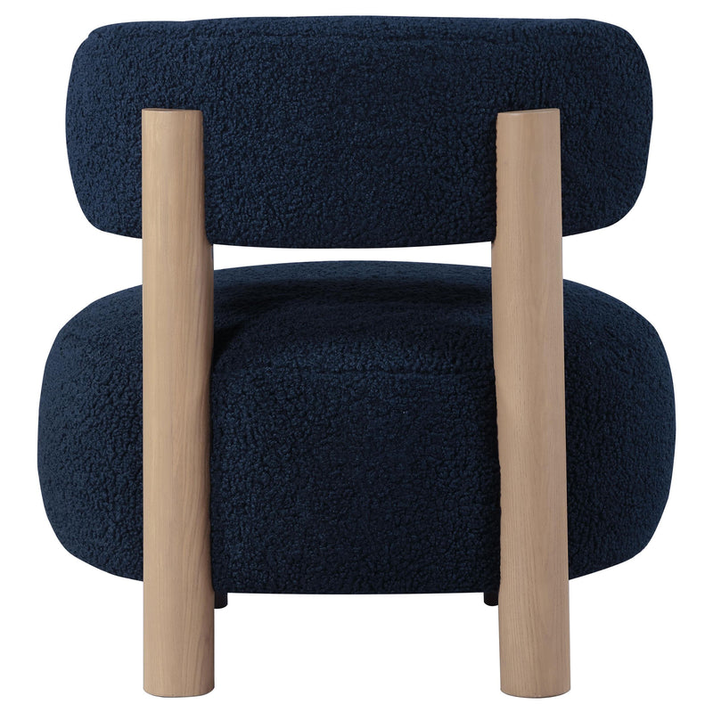  Coaster Furniture Zonie 903168 Boucle Upholstered Barrel Back Accent Chair - Blue IMAGE 6
