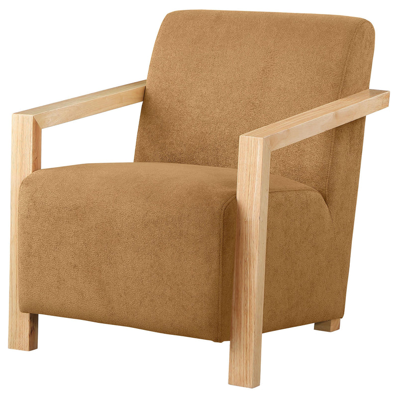  Coaster Furniture Diego 902268 Upholstered Accent Arm Chair with Wood Arms - Honey IMAGE 3