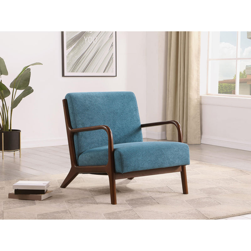  Coaster Furniture Foster 902272 Upholstered Wood Frame Accent Chair - Peacock Blue IMAGE 8