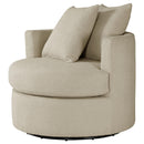  Coaster Furniture Debbie 902274 Upholstered Swivel Accent Chair - Camel IMAGE 3