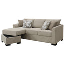  Coaster Furniture Storey 504778 Upholstered Sleeper Sectional Chaise Sofa - Camel IMAGE 5