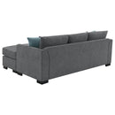  Coaster Furniture Storey 504779 Upholstered Sleeper Sectional Chaise Sofa - Grey IMAGE 10