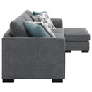  Coaster Furniture Storey 504779 Upholstered Sleeper Sectional Chaise Sofa - Grey IMAGE 12