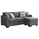  Coaster Furniture Storey 504779 Upholstered Sleeper Sectional Chaise Sofa - Grey IMAGE 1