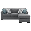  Coaster Furniture Storey 504779 Upholstered Sleeper Sectional Chaise Sofa - Grey IMAGE 7