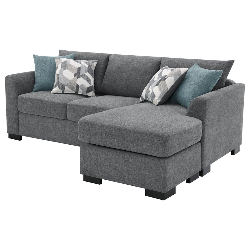  Coaster Furniture Storey 504779 Upholstered Sleeper Sectional Chaise Sofa - Grey IMAGE 8