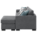  Coaster Furniture Storey 504779 Upholstered Sleeper Sectional Chaise Sofa - Grey IMAGE 9