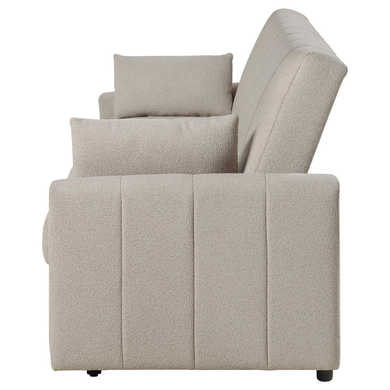  Coaster Furniture Portland 350142 Boucle Upholstered Sleeper Sofa Bed - Latte IMAGE 6