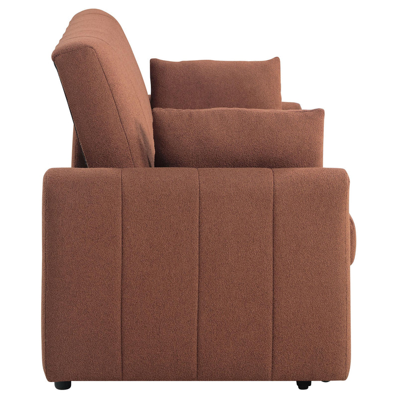  Coaster Furniture Portland 350145 Boucle Upholstered Sleeper Sofa Bed - Copper IMAGE 9