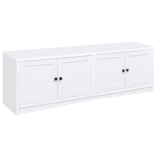  Coaster Furniture Laughlin 724113 4-door Engineered Wood 78-inch TV Stand - White IMAGE 1