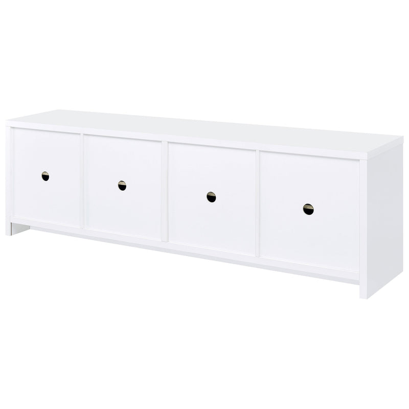  Coaster Furniture Laughlin 724113 4-door Engineered Wood 78-inch TV Stand - White IMAGE 8