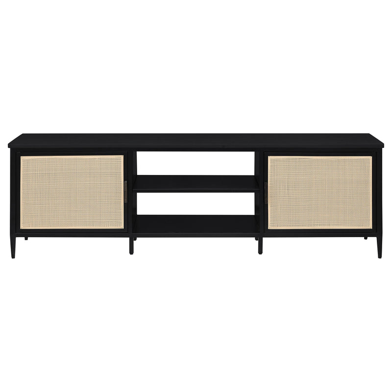  Coaster Furniture Amherst 710034 2-door 70-inch Metal TV Stand Media Console - Black IMAGE 2